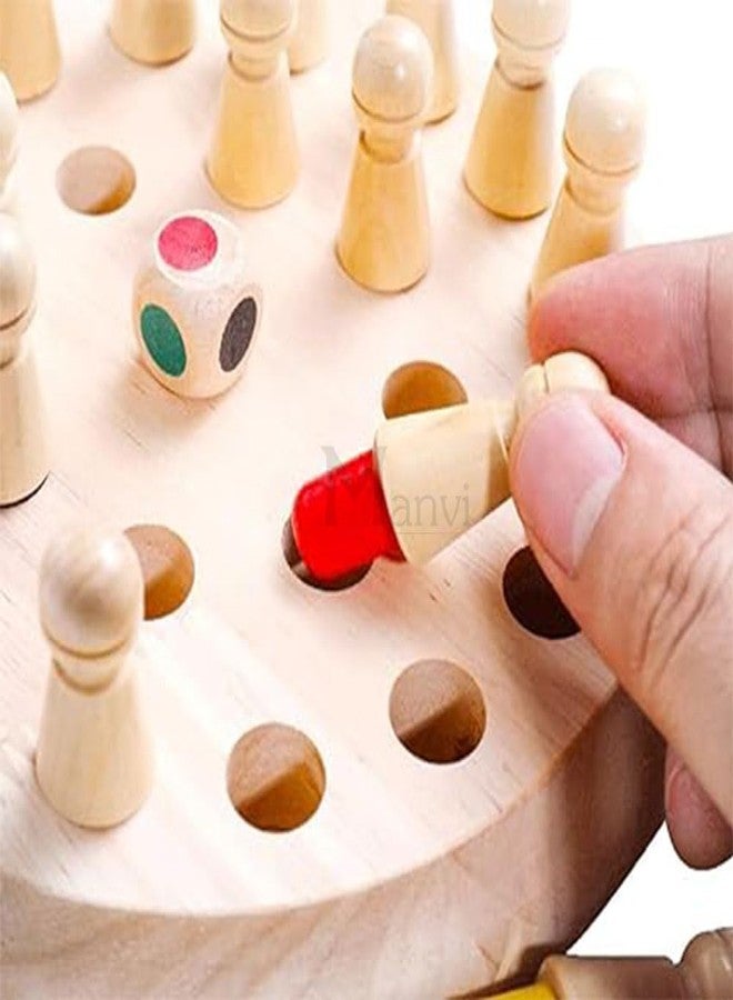 MANVI Memory Chess Game for Kids, Coloring Stick Matching Wooden Puzzles, Early Educational Brain Twister Mind Games, Multi-Players Family Chess Board Game for Kids - Image 3