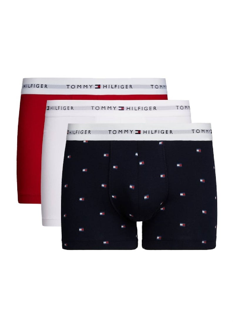 TOMMY HILFIGER Men's 3-Pack Trunks - Cotton, Multicolour  - Image 1
