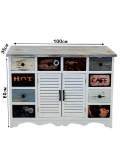 Living Cabinet with Drawer and  Doors Wooden Storage Cabinet for Home 100*80*35cm  - Image 2