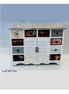 Living Cabinet with Drawer and  Doors Wooden Storage Cabinet for Home 100*80*35cm  - Image 3