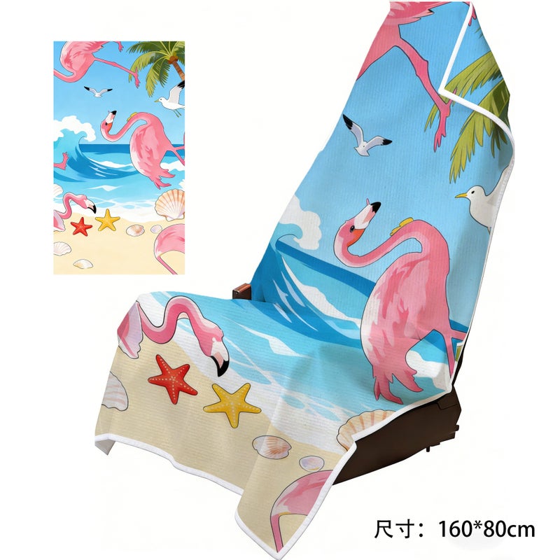 Cross-Border Foreign Trade New Model Car Seat Cover Two-In-One Beach Towel, Absorbent, Warm, Soft, Large Bath Towel for Beach and  Swimming - Image 1