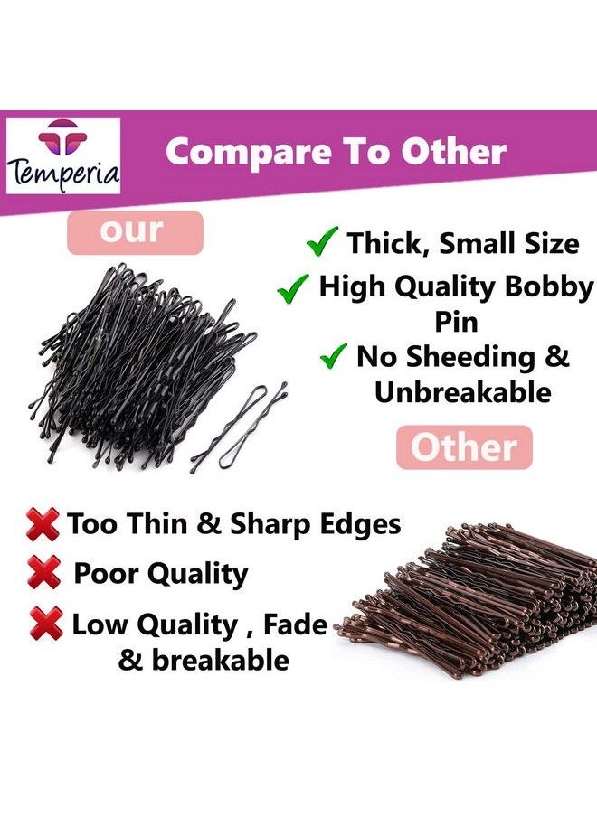 Temperia - Bobby Hair Pins For Girls & Kids (Pack Of 100) (Very Small Pins 3.5 Cm) ; Stylish Bob Hairpins For Hairstyling ; Women Hair Styling Accessories Clips (Black) - Image 1