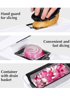 LEOKOR 12 In 1 Veggie Chopper Slicer Cutter Food Dicer with Container Hand Guard Draining Basket  - Image 5
