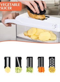 LEOKOR 12 In 1 Veggie Chopper Slicer Cutter Food Dicer with Container Hand Guard Draining Basket  - Image 3