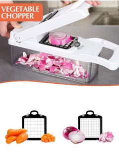 LEOKOR 12 In 1 Veggie Chopper Slicer Cutter Food Dicer with Container Hand Guard Draining Basket  - Image 2