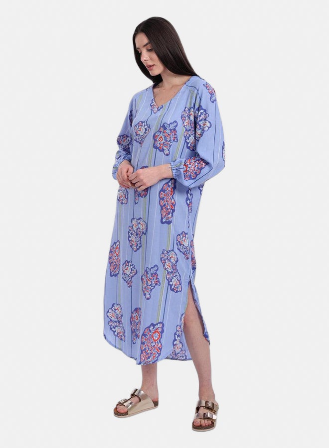 Carina Blue All Over Print Dress  - Image 2