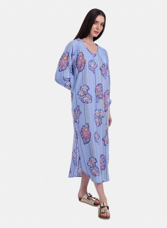 Carina Blue All Over Print Dress  - Image 1
