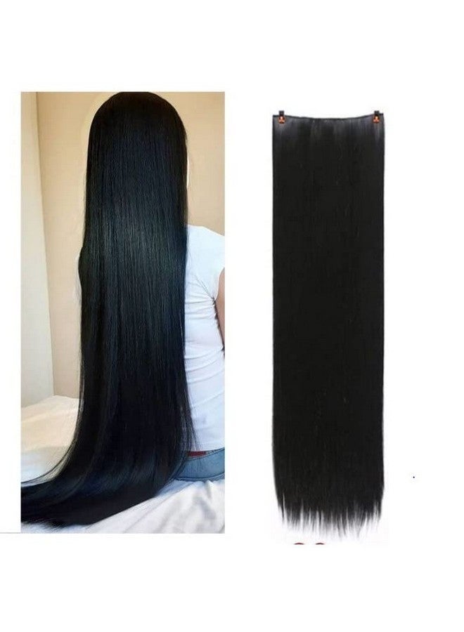 Artifice 5 Clip Super Long Straight Clip in Hair Extensions for Women Natural Soft Clip on Extensions Synthetic Thick Hairs for Any Event for Girls Hair Extension 40 inch Natural Black - Image 2