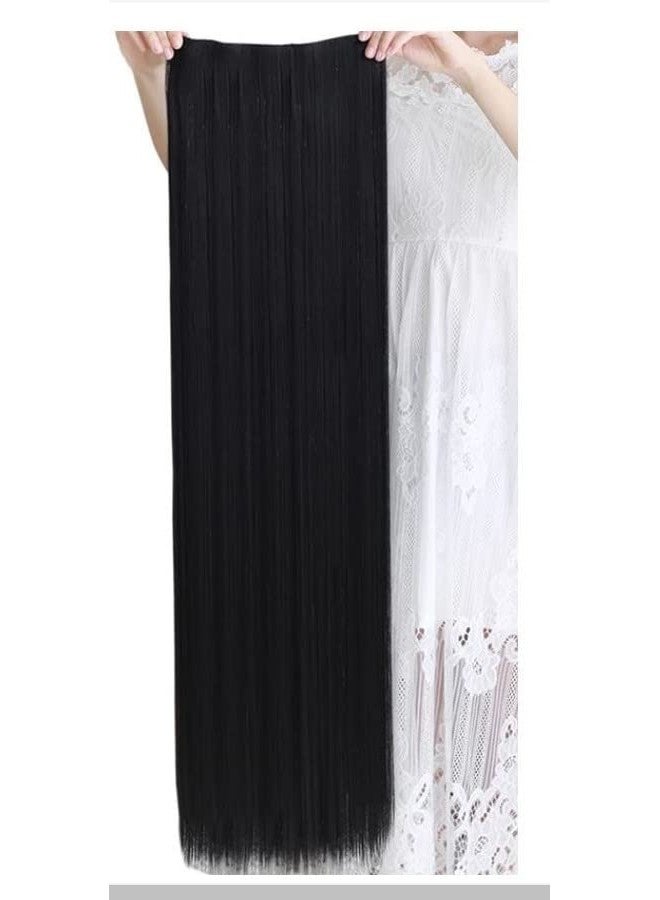 Artifice 5 Clip Super Long Straight Clip in Hair Extensions for Women Natural Soft Clip on Extensions Synthetic Thick Hairs for Any Event for Girls Hair Extension 40 inch Natural Black - Image 3