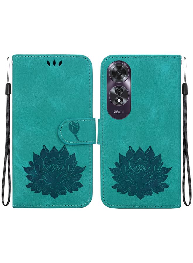 The Bros Case For OPPO A60 4G Lotus Embossed Leather Phone Case 