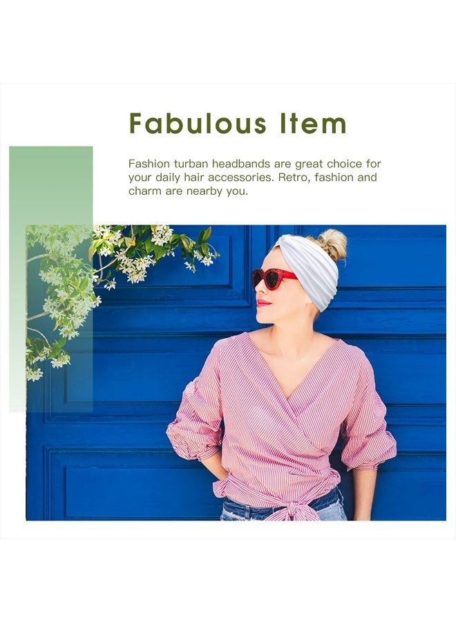 Tobeffect Wide Headbands for Women, Extra Large Turban Headband Boho Hairband Hair Twisted Knot Accessories, 6 Pack - Image 4