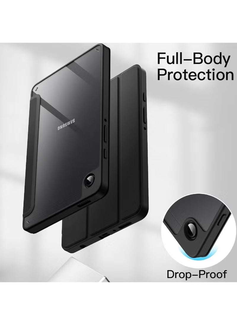 روك بو جراب لجهاز Samsung Galaxy Tab A11 / A9 مقاس 8.7 بوصة إصدار 2025/2023، جراب واقٍ شفاف من البولي كربونات الصلب مع حامل ثلاثي الطي مع فتحة قلم لجهاز Galaxy Tab A11/A9 مقاس 8.7 بوصة SM-X130/X135/X110/X115/X117 - Image 5