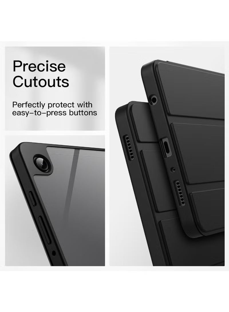 روك بو جراب لجهاز Samsung Galaxy Tab A11 / A9 مقاس 8.7 بوصة إصدار 2025/2023، جراب واقٍ شفاف من البولي كربونات الصلب مع حامل ثلاثي الطي مع فتحة قلم لجهاز Galaxy Tab A11/A9 مقاس 8.7 بوصة SM-X130/X135/X110/X115/X117 - Image 4