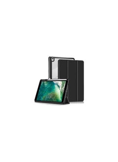 Slim Hybrid Case for iPad 9th/8th/7th Generation (2021/2020/2019) 10.2 Inch - [Built-in Pencil Holder] Shockproof Cover with Clear Transparent Back Shell black