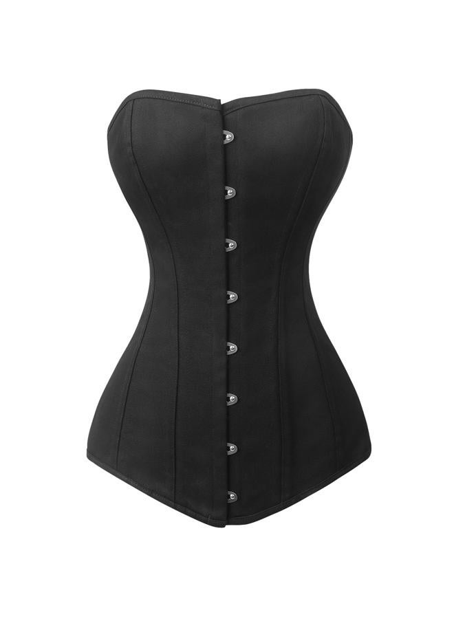 Charmian Women's 26 Steel Boned Cotton Long Torso Hourglass Body Shaper Corset, Black, XL - Image 1