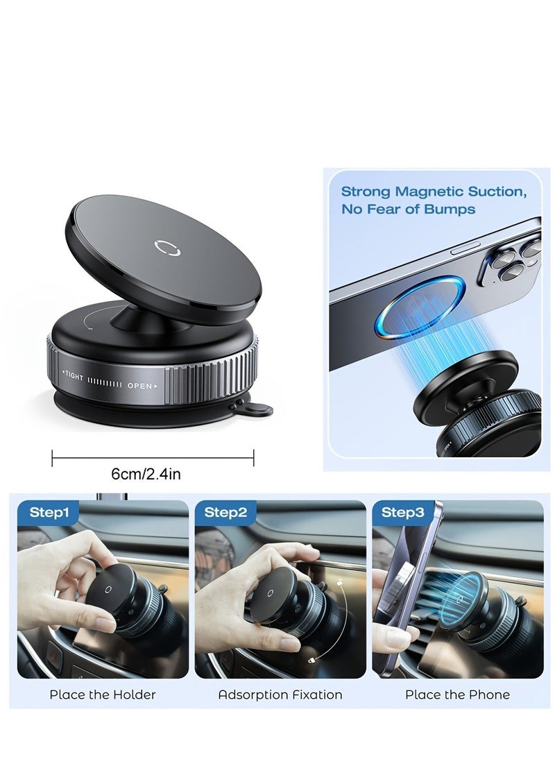 360° Adjustable Vacuum Magnetic Suction Cup Mobile Phone Holder, Suitable for Car/Gym/Mirror/Smooth Surface Hands-free Suction Cup Mobile Phone Stand, Compatible with All Smartphones  - Image 5