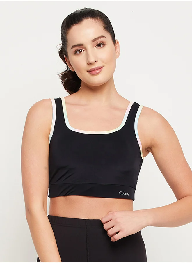Clovia Medium Impact Padded Sports Bra with Removable Cups