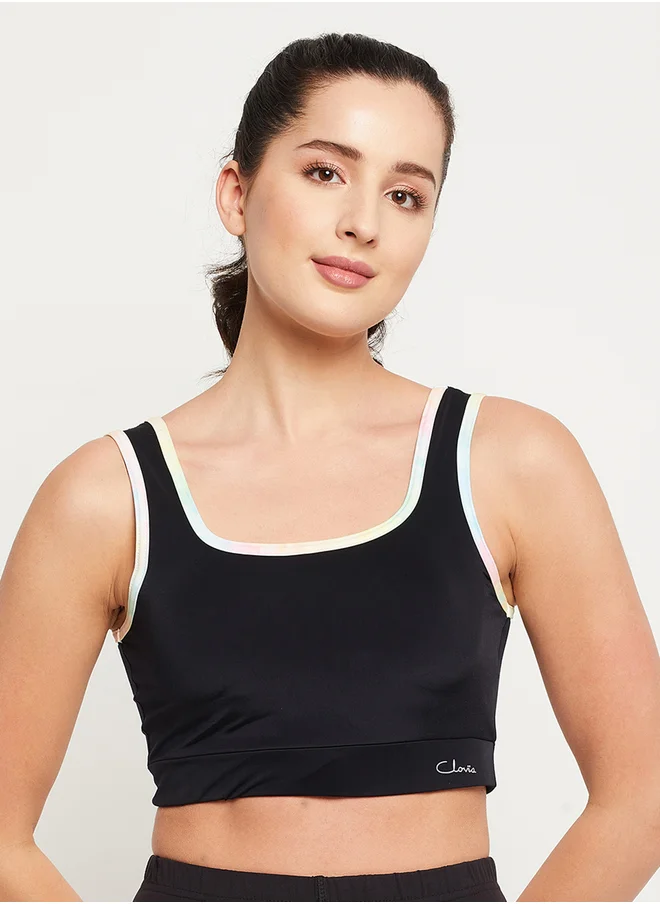 Clovia Medium Impact Padded Sports Bra with Removable Cups