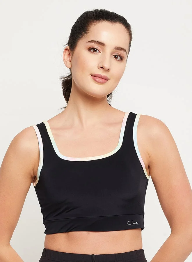 Clovia Medium Impact Padded Sports Bra with Removable Cups