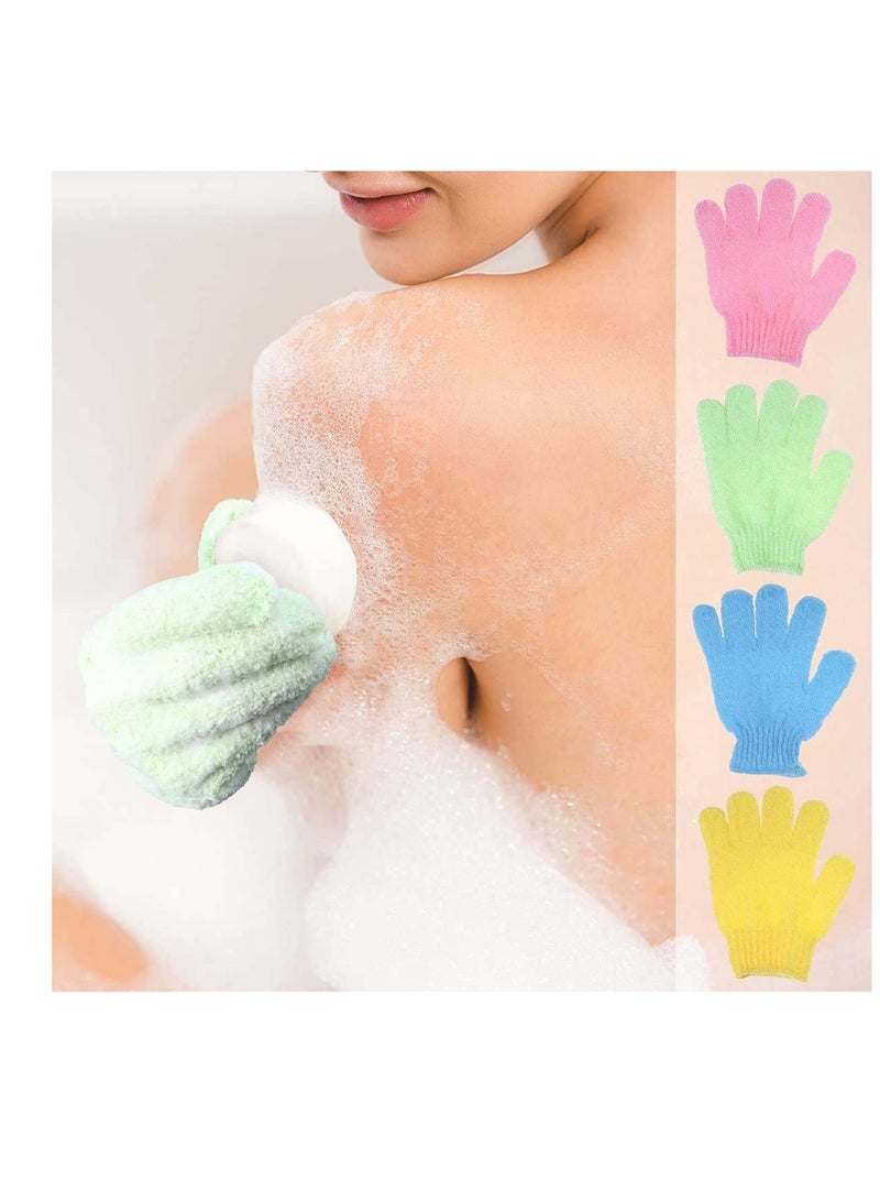 SOLARAE Body Scrub Exfoliator Exfoliating Bath Gloves for Women Men Shower Spa Massage and Scrubs Dead Skin Cell Remover 4 Pairs - Image 2