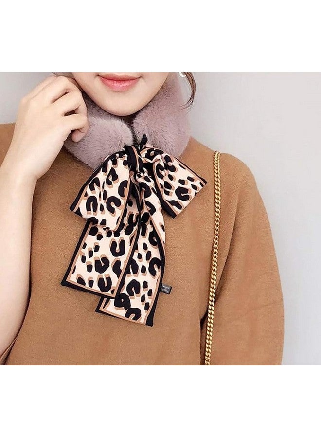 MalvinaWomen Collar Scarf Decorative Thick Warm Faux Fur Scarf Neck Scarf with Ribbon (Pack of 1) (Pink) - Image 4