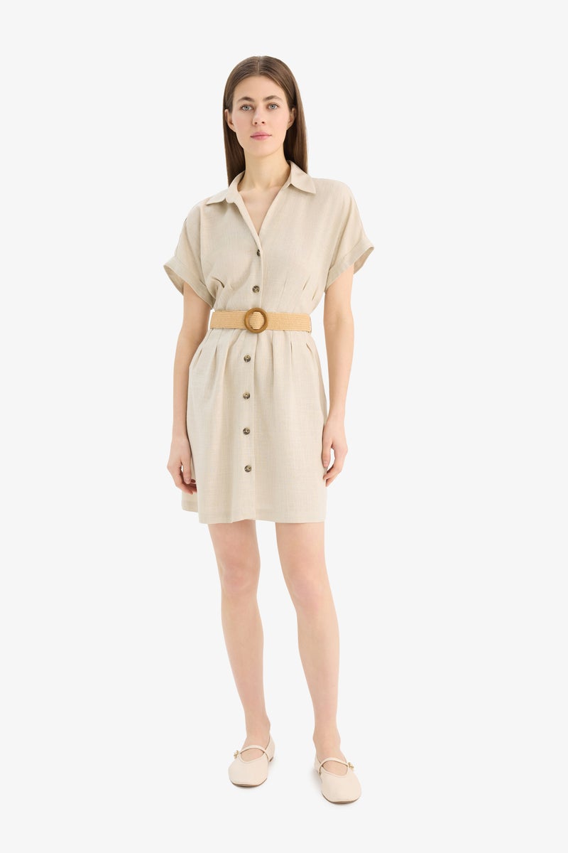DeFacto Woman Shirt Collar Batwing Mini Dress - Image 1