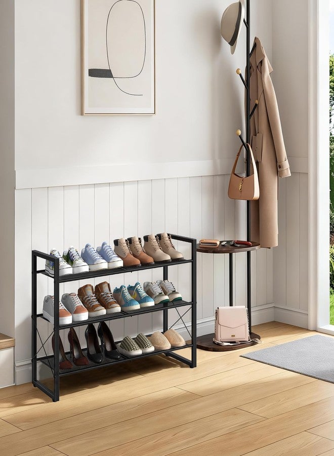 CHOEZON Shoe Rack, 3-Tier Shoe Rack for Closet, Metal Shoe Storage Organizer, Shoe Rack for Entryway, Shoe Shelf with Adjustable Feets, for Entryway, Hallway, Living Room, Bedroom, Black TXJ13BB - Image 4