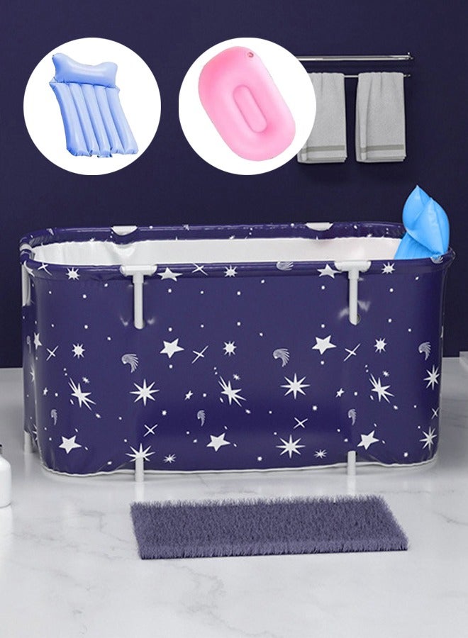 Adult Bathtub Portable Bath Tub Freestanding Bath Soaking SPA Bath Tub Folding Soaking Bathing Tub Separate Family Bathroom SPA Foldable Bathtub with Metal Frame Thicken Layer for Home Hot & Ice Baths - Image 1