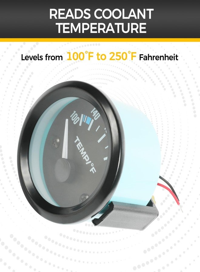 UBOG Water Temp Gauge,2" 52mm Water Temp Gauge,100-250℉ Temperature Gauge for Car,Car Accessories Car Temperature Gauge with Led Backlight Water Temp Gauges,Use for Cars Trucks Vehicles Ships - Image 2