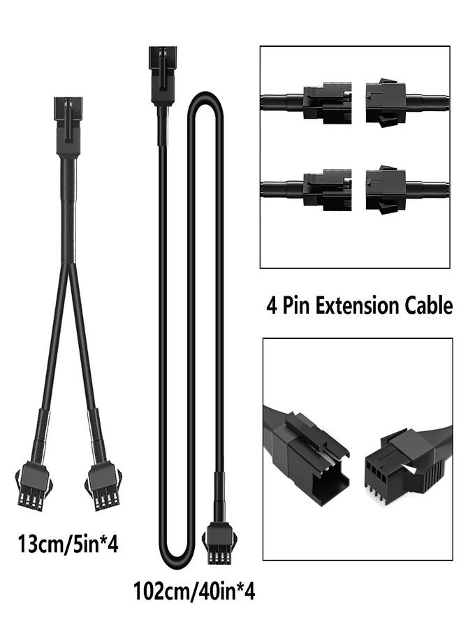 Hovano 4PCS 40 inch 4Pin Extension Cords and 4PCS 2-Way Splitters for LED Motorcycle ATV Trikes Golf Car Light Multi-Color Neon Strip Trucks Rock Lights - Image 2