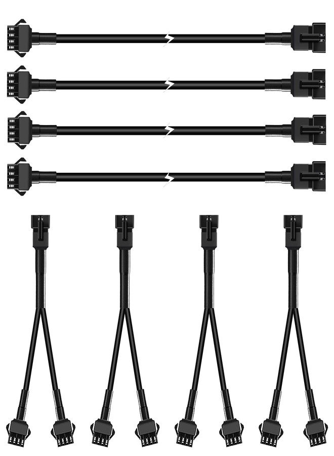 Hovano 4PCS 40 inch 4Pin Extension Cords and 4PCS 2-Way Splitters for LED Motorcycle ATV Trikes Golf Car Light Multi-Color Neon Strip Trucks Rock Lights - Image 1