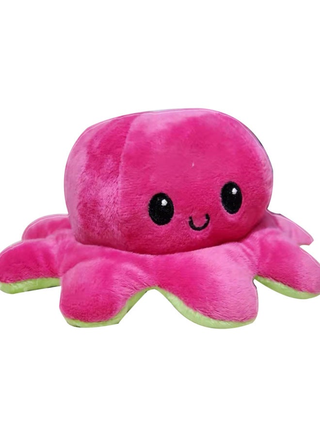 Flip Octopus Doll Turn-over Octopus Octopus Plush Toy Double-sided Flip Doll Reversible Octopus-Color:Yellow-Height:20cm