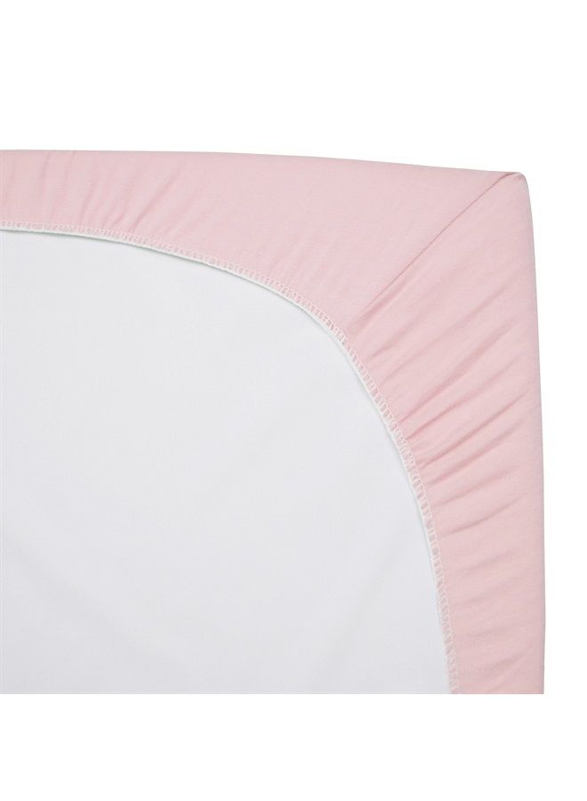 TL Care 100% Natural Cotton Value Jersey Knit Fitted Pack N Play Playard Sheet, Pink, Soft Breathable, for Girls 