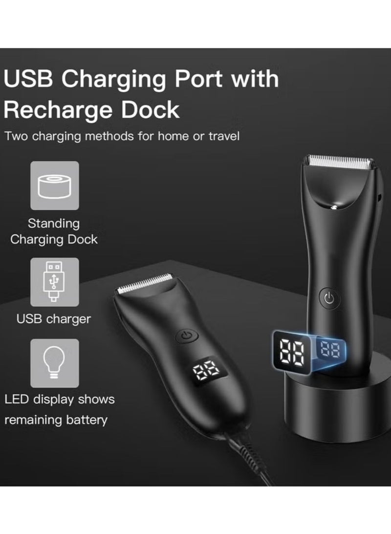 Body Trimmer for Men, Men Grooming for  Body, Electric Trimmer, Body Shaver Groomer Safe Suitable for Sensitive Areas Rechargeable Waterproof Wet/Dry - Image 4