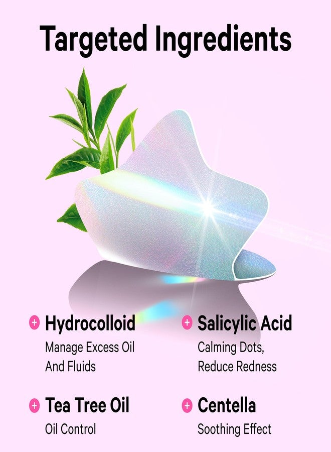 Sosky Hologram Pimple Patches for Face, Hydrocolloid Acne Patches with Salicylic Acid, Cute Star Zit Stickers,Colorful Blemish Covers,144 Count Pink Star Heart Moon Cloud Butterfly Flower - Image 5