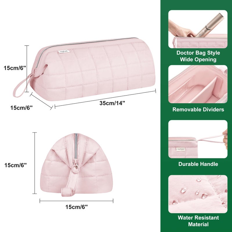KarSyon Hair Tools Travel Bag Organizer for Dyson Airwrap Case Holder Shark Hair Dryer Flex Style Airstraight Brush Revlon Attachments Carrying Case Flat Curling Iron Bags (Pink) - Image 5