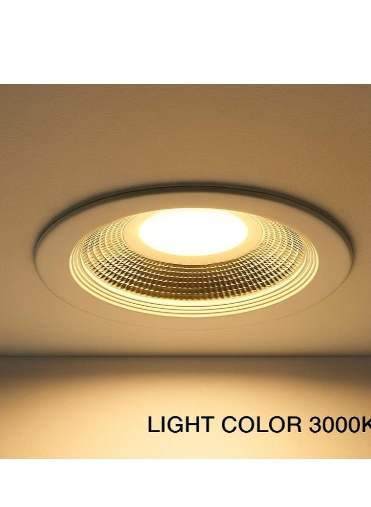 مصباح سقف LED COB مدمج 15 وات - مصباح سقف أبيض دافئ، عاكس مضاد للتوهج، وحدة إضاءة موفرة للطاقة للمنزل والمكتب والقاعة وغرفة المعيشة - سهل التركيب، طويل العمر - Image 2