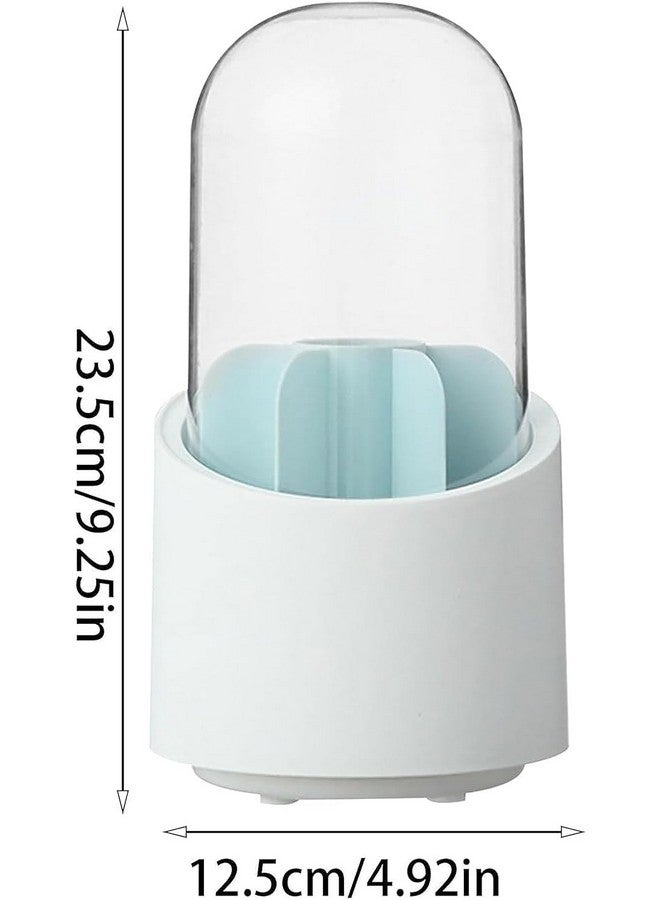 Zipron Makeup Brush Holder Organizer with Lid,360 Rotating Clear Dustproof Makeup Brushes Organizer for Vanity Desktop Bathroom Countertop (Transparent) - Image 3