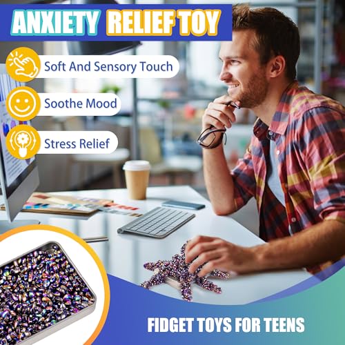 Chilvil Easter Basket Stuffer Gifts for Teens Boy 1000pc Fidget Toy for Adult Men Sensory Autism ADHD Office Desk Stress Anxiety Fidgets Putty Beads Balls Stones Cool Gadget for Teen Girl Valentines Day - Image 5