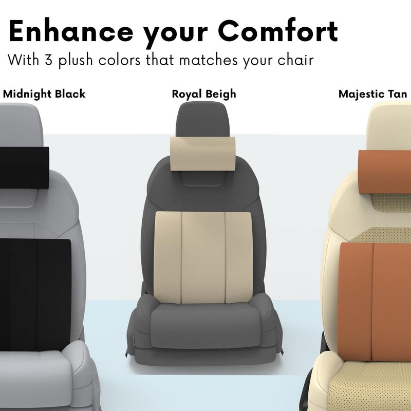 RIPOSEV Falcon Lumber Orthopedic Full Lumbar Support for Chair & Car Seat Backrest Cushion for Back Pain Relief - Back Rest Support Back Support Pillow Memory Foam Cushion, (Tan) - Image 5
