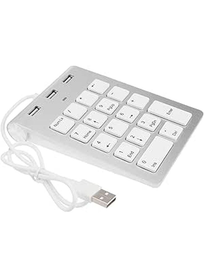 Silver Zinc Alloy USB Numeric Keypad Mechanical Number Keyboard With Hub For Laptop Desktop - Image 1
