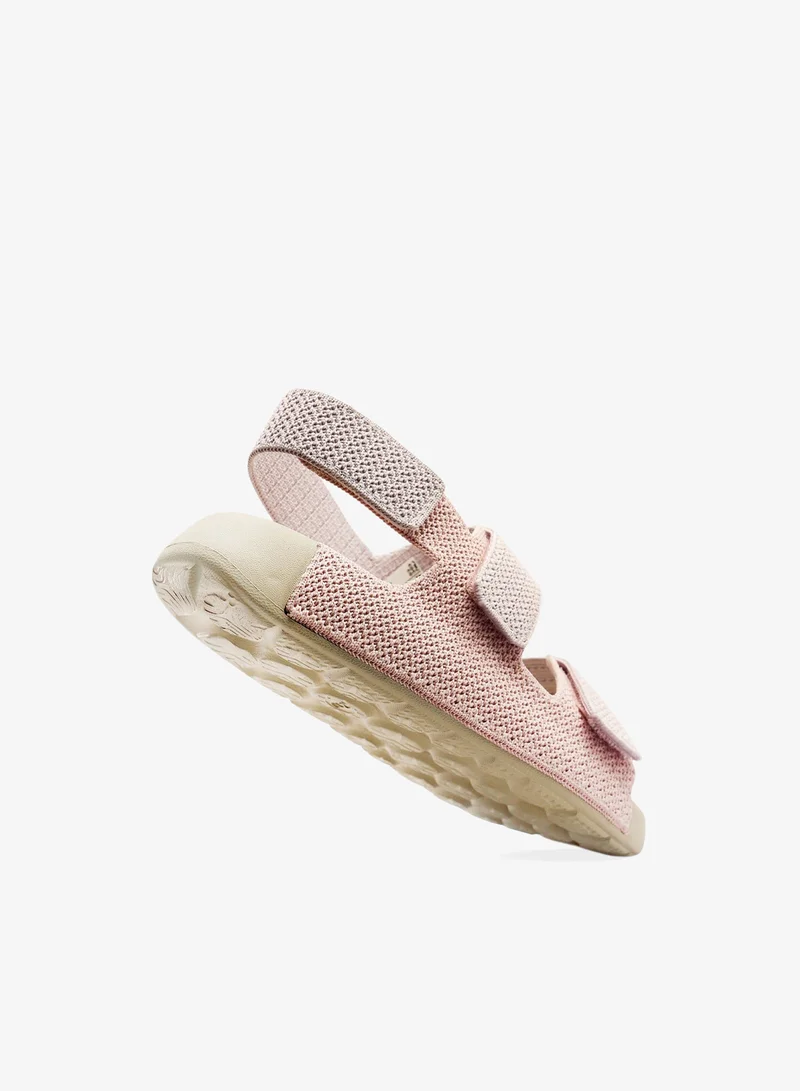 Duozoulu White/PLight Pink AQ Three-Strap Knit Kids Sandals – Comfortable Casual Sandals for Summer, Play & Everyday Wear  | Best Price UAE