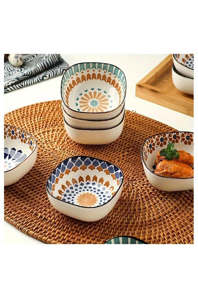 هومستر 6-8 أوز وعاء خزفي مقاوم للحرارة مكون من 6 -أوعية توابل رائعة، صغيرة الحجم، آمنة من الميكروويف -مناسبة للسلطات، السوشي، الفواكه، التوابل، المشهيات، المطابخ والمطاعم ومحلات السوشي - Image 3