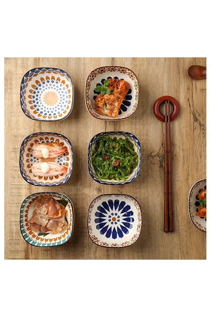 هومستر 6-8 أوز وعاء خزفي مقاوم للحرارة مكون من 6 -أوعية توابل رائعة، صغيرة الحجم، آمنة من الميكروويف -مناسبة للسلطات، السوشي، الفواكه، التوابل، المشهيات، المطابخ والمطاعم ومحلات السوشي - Image 2