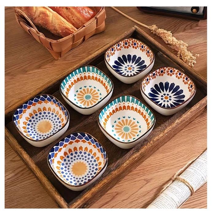 هومستر 6-8 أوز وعاء خزفي مقاوم للحرارة مكون من 6 -أوعية توابل رائعة، صغيرة الحجم، آمنة من الميكروويف -مناسبة للسلطات، السوشي، الفواكه، التوابل، المشهيات، المطابخ والمطاعم ومحلات السوشي - Image 1