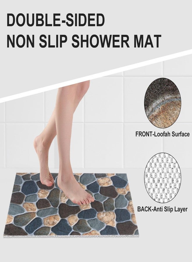 Mofonky Non Slip Shower Mat: 60 x 90 cm Large Shower Mats for Inside Shower - Soft PVC Loofah Trimmable Anti Slip Anti Mould Long Shower Matt - Image 4