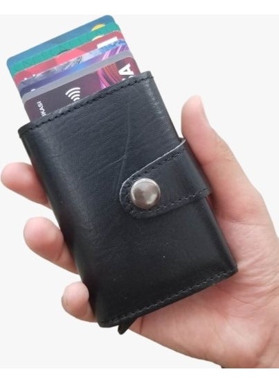 EMEK Vegan Leather Wallet Card Holder with Leather Mechanism  - Image 1