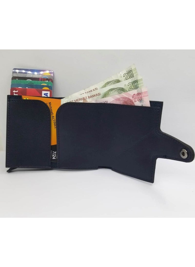 EMEK Vegan Leather Wallet Card Holder with Leather Mechanism  - Image 3