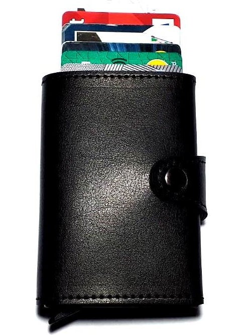 EMEK Vegan Leather Wallet Card Holder with Leather Mechanism  - Image 2