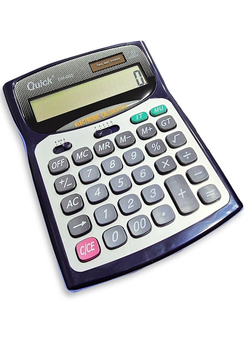 Generic - Scientific calculator, for solving easy and complex calculations BM-005, 12-digit desktop electronic calculator with dual power and metal plate, for offices, accountants and personal use at home or school - Image 1